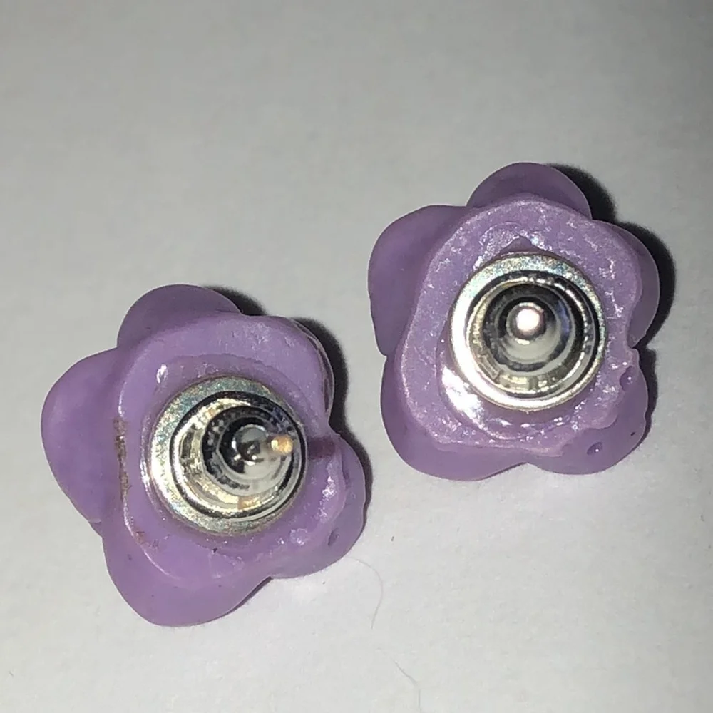 Lavender Floral Stud Earrings